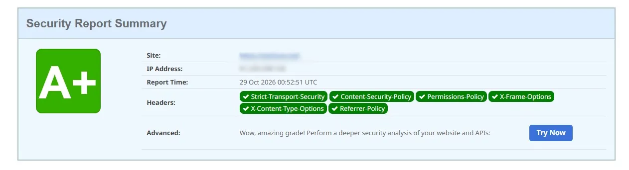 Score Security Headers